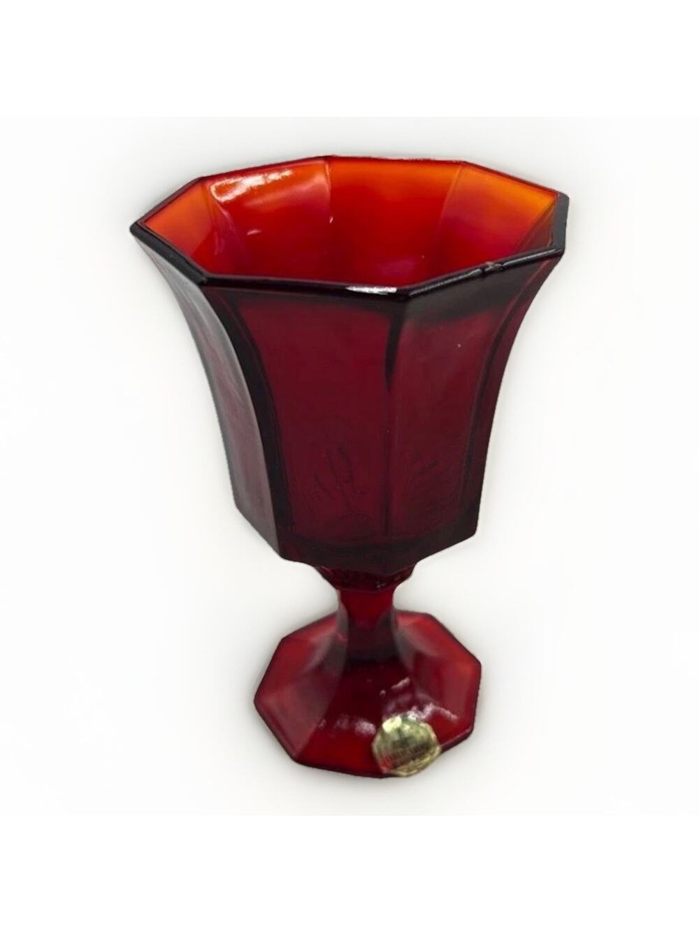Vintage Independence Glass Co. Glass Ruby Red Amberina Wine Goblet Lot Of 4